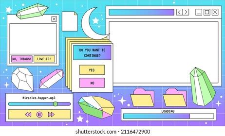 Retro Computer Screen Interface Windows Icons Stock Vector Royalty