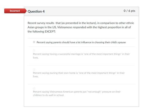 Solved Incorrect Pts Question Recent Survey Results Chegg