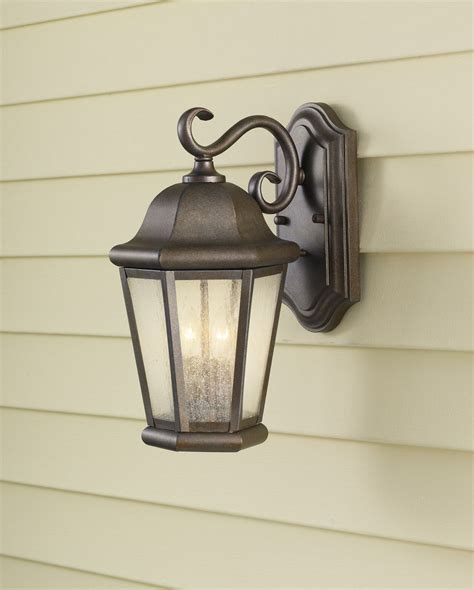 Traditional Two Light Outdoor Wall Lantern In Corinthian Bronze From The Martinsville Collection