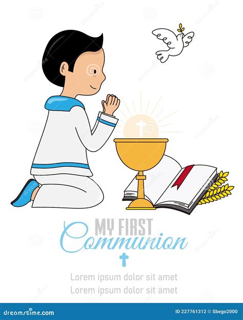 My First Communion Card Stock Vector Illustration Of Religion 227761312