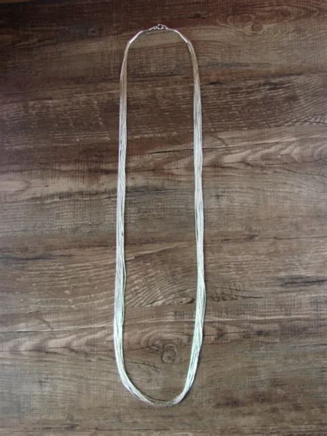 Navajo Sterling Silver Heishi Strand Liquid Silver Necklace