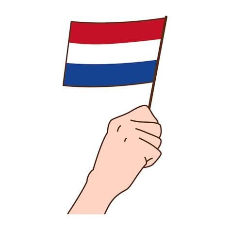 Premium Vector Hand Holding Netherlands National Flag Illustration