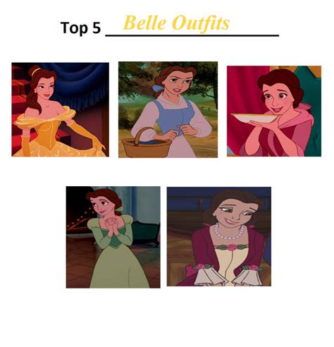 Top 5 Belle Outfits by NurFaiza on DeviantArt