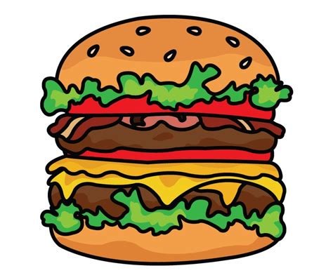 Free Burger Clipart Black And White, Download Free Burger Clipart Black ...