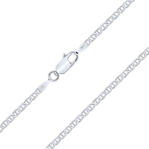 Chaîne Argent 925 Rhodié Homme Femme Maille Marine 2 3 mm 40 à 70 cm