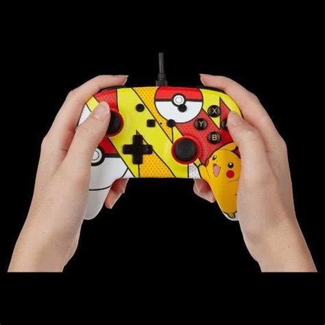 Manette Filaire Switch Pokémon Pikachu Pop Art Avec Câble Usb