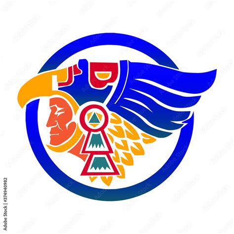 Aztec Mexican Eagle Warrior Logo Concept Stock Vector | Adobe Stock