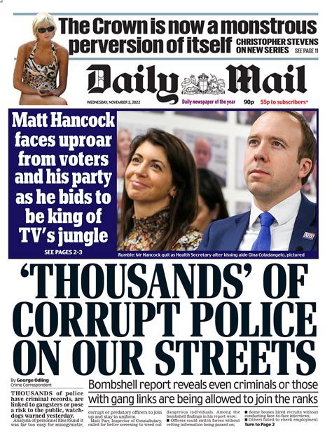 Daily Mail Front Page 2nd Of November 2022 Tomorrows Papers Today