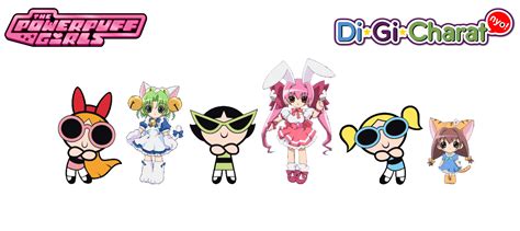 The Powerpuff Girls And Di Gi Charat Nyo By Anjasmara On Deviantart