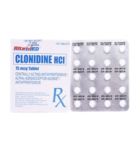 Clonidine Hcl 75mcg Tablet Ritemed Rose Pharmacy Medicine Delivery