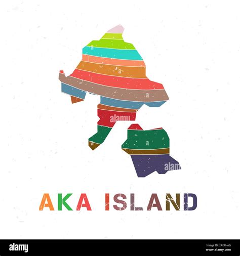 Aka Island Map Design Shape Of The Island With Beautiful Geometric