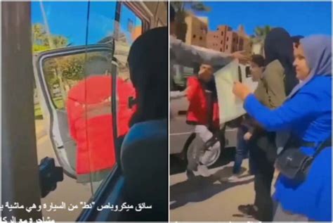 شاهد سائق ميكروباص مصري يثير ضجة ويقفز من سيارته ويتركها تسير بمفردها