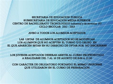 Cbtis 137 Publicación De Resultados Para Nuevo Ingreso