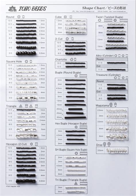 TOHO Seed Bead Size Chart – Kathy Bankston