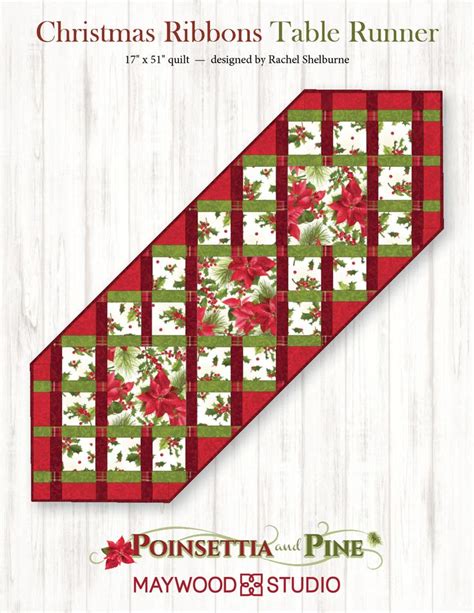 Christmas Ribbons Table Runner Free Pattern Christmas Table Runner Pattern Holiday Table