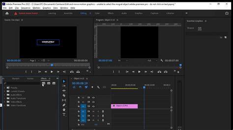 How To Show Effects And Effect Controls Panel In Adobe Premiere Pro Open Effect And Effect