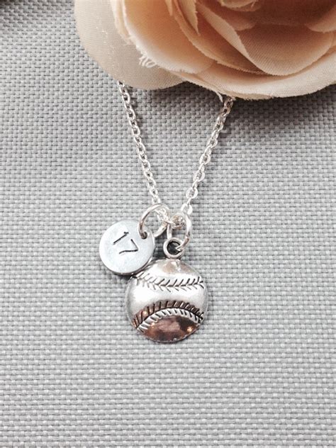 Personalized Softball Necklace Baseball Necklace Sports Etsy