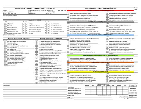 Permiso Para Trabajo Con Riesgo Permiso Para Trabajo Con Riesgo Hot