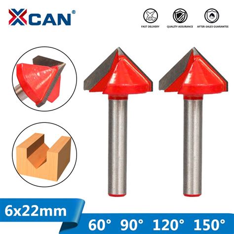 Xcan Adet X Mm Derece V Ekli Freze Kesicisi Cnc