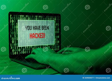 Hacker Attack On Computer Warning Text On Pc You Have Been Hacked