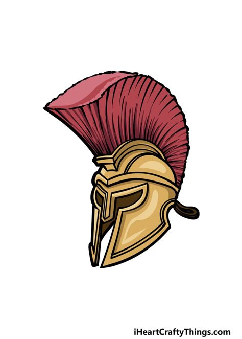 Spartan Helmet Drawing How To Draw A Spartan Helmet Step By Step