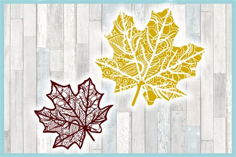 Fall Leaf Mandala Zentangle Svg Cut Files Design Bundles