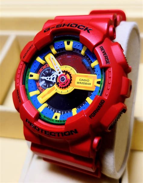 超レア 美品 CASIO G SHOCK GA 110 FC レッド カシオG SHOCK アナログ クレイジー カラーズ