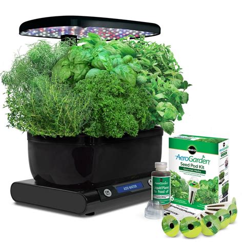 Miracle Gro Aerogarden Harvest With Gourmet Herbs Seed Pod Kit Black