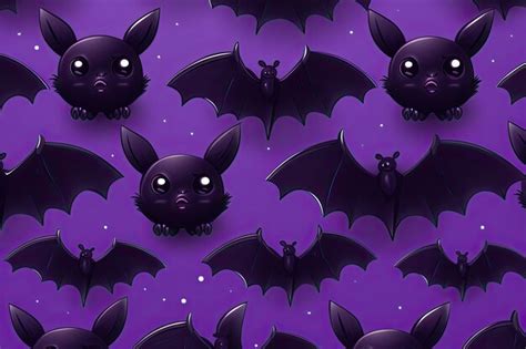 Premium AI Image | cute bat simple halloween purple and black generative ai