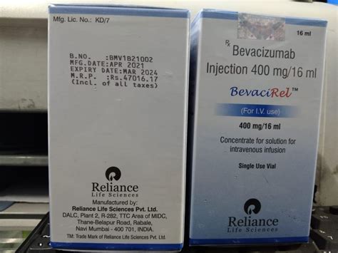 Reliance Life Science Bevacirel Mg Ml Bevacizumab Injection