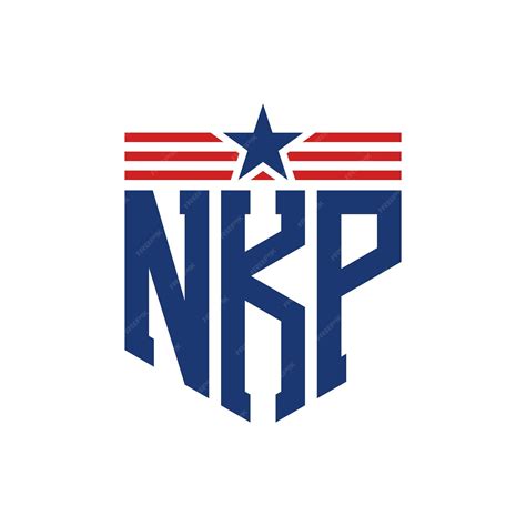 Premium Vector Patriotic Nkp Logo With Star And American Flag Straps