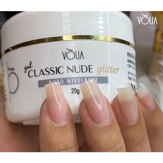 Gel Volia Classic Nude Glitter Auto Nivelante G Shopee Brasil