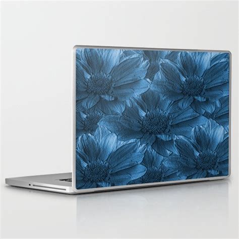 Blue Floral Abstract Laptop Ipad Skin By Judy Palkimas Society