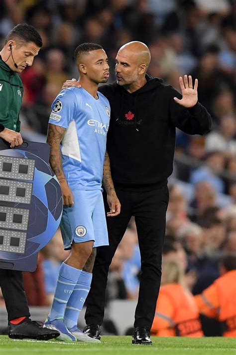 Pep Guardiola Spotted Giving Crocked Gabriel Jesus A Kiss After Man