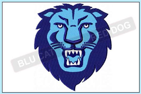 Columbia University Lion Embroidery Design ⋆ 5 sizes ⋆ Blu Cat Red Dog