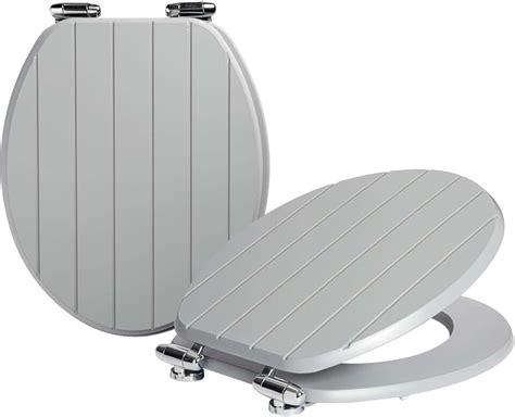 Amazon.co.uk: grey wooden toilet seat