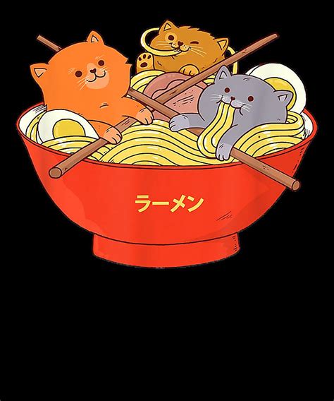 Courageous Yummy Kawaii Anime Cat Shirt Japanese Ramen Noodles Gift