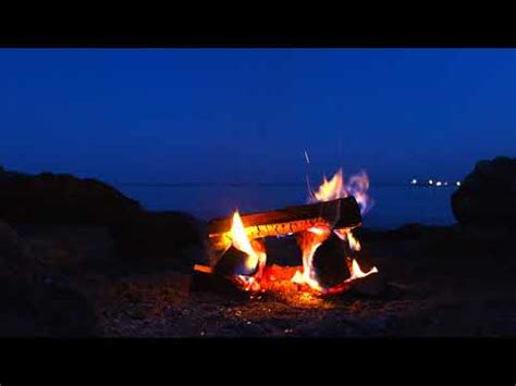 Hours K Campfire On Beach Crackling Fire And Crickets Sounds