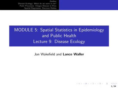 PDF MODULE 5 Spatial Statistics In Epidemiology And Public