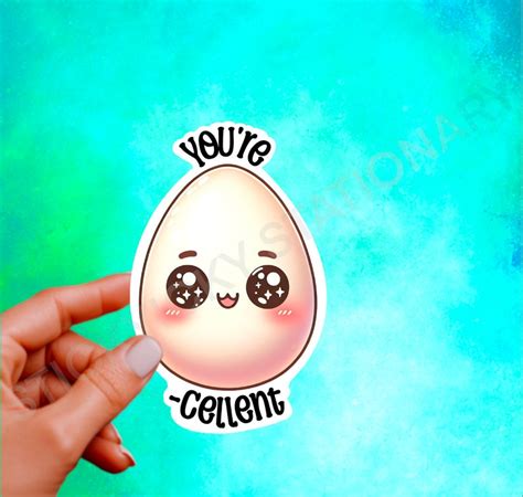 Youre Egg Cellent Cute Egg Sticker Kawaii Food Laptop Sticker