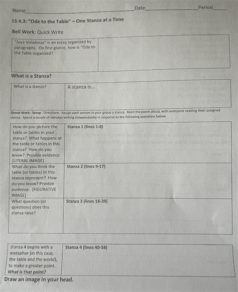 What is a Stanza? What is a stanza? Group Work: Setup | Chegg.com