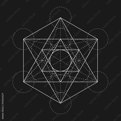 Metatron's Cube. Flower of life. Vector Geometric Symbol isolated ...