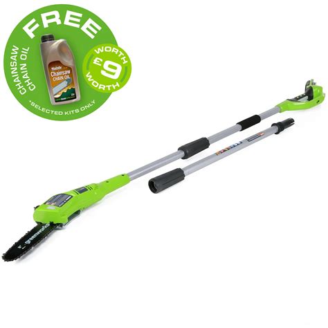 Greenworks G24ps 24v Cordless Telescopic Pole Tree Pruner Pole And Tree Pruners