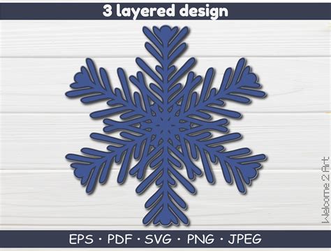 3D Layered Snowflakes Christmas Svg, Snowflakes Bundle Cut Files ...