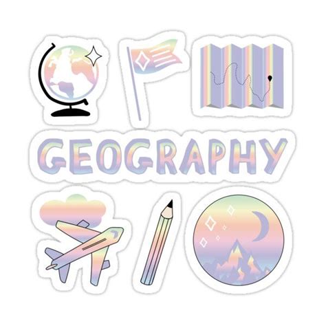 "Pastel Rainbow Geography School Subject Pack" Sticker for Sale by The ...