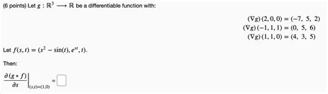 Solved 6 Points Let G R3 → R Be A Differentiable