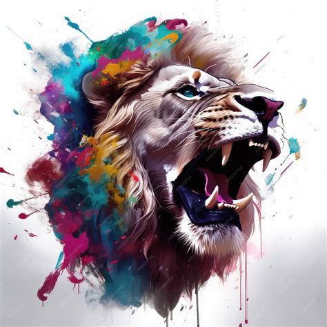 Premium AI Image | Splash art lion generative ai