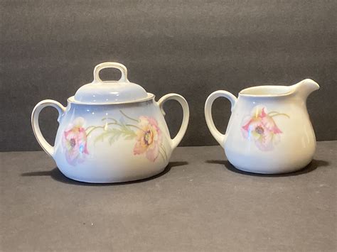 Vintage Porcelain Creamer And Sugar Set German Pv Vessra Etsy