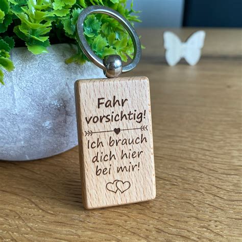 Schl Sselanh Nger Mit Gravur Fahr Vorsichtig Ich Liebe Dich Partner