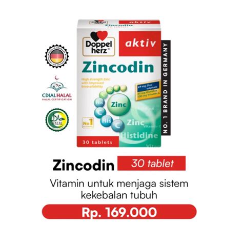 Jual Doppel Herz Zincodin Active Tablets Shopee Indonesia